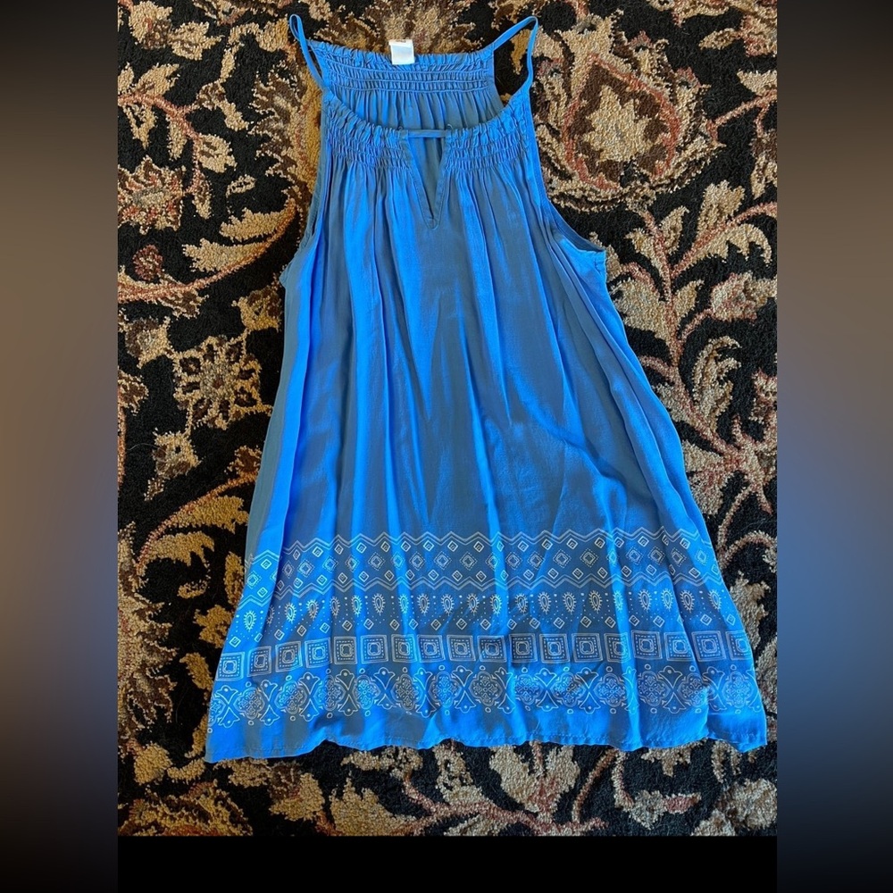 Old navy royal blue and paisley flowy halter style top size small